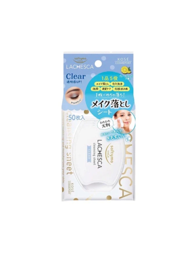 Softymo Lachesca Water Cleansing Sheet Clear Makeup Remover (50 Sheets)